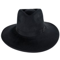 Jo Wool Felt Rancher Fedora Hat - Black alternate view 2