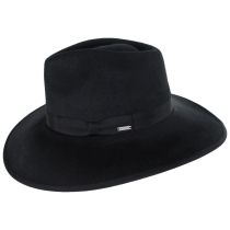 Jo Wool Felt Rancher Fedora Hat - Black alternate view 3