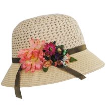 Toyo Straw Mum Flower Cloche Hat alternate view 3