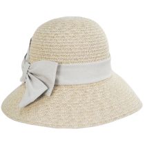 Toyo Straw Linen Bow Cloche Hat alternate view 2