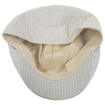 Striped Linen and Cotton Duckbill Ivy Cap - Beige alternate view 4