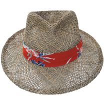 Aloha Seagrass Straw Fedora Hat - Natural/Red alternate view 2