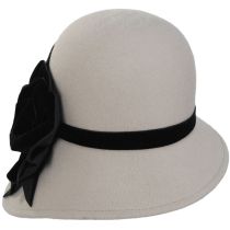Black Rose Asymmetrical Wool Felt Cloche Hat - Made to Order alternate view 2
