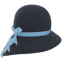 Triple Bow Asymmetrical Wool Felt Cloche Hat - Made to Order alternate view 2