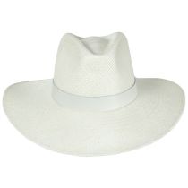 Harper Panama Straw Fedora Hat - White alternate view 2