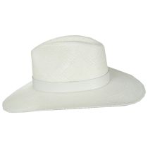 Harper Panama Straw Fedora Hat - White alternate view 3