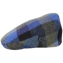 Herringbone Squares Donegal Tweed Wool Ivy Cap - Blue/Green alternate view 3