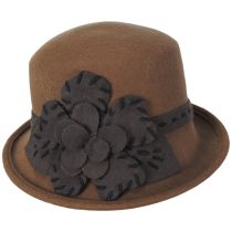 Saddle Stitch Rose Profile Wool Felt Cloche Hat alternate view 5