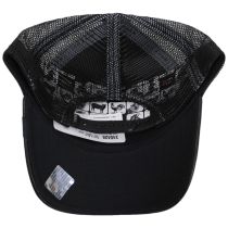 Truth Will Prevail Panther Leather Mesh Trucker Snapback Baseball Cap alternate view 4