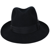 Gangster Wool Felt Fedora Hat - Black alternate view 2