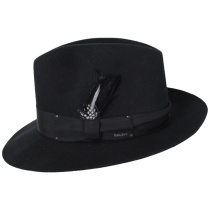 Gangster Wool Felt Fedora Hat - Black alternate view 3