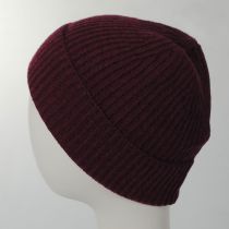 Cashmere Ribbed Knit Cuff Beanie Hat alternate view 6