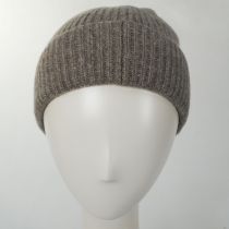 Cashmere Ribbed Knit Cuff Beanie Hat alternate view 8