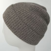 Cashmere Ribbed Knit Cuff Beanie Hat alternate view 9