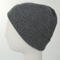 Cashmere Ribbed Knit Cuff Beanie Hat alternate view 12
