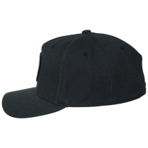 Crest 5-Panel Wool Blend Snapback Baseball Cap - Black alternate view 3