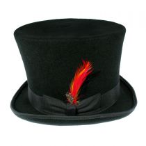 Victorian Wool Felt Top Hat - Black alternate view 2
