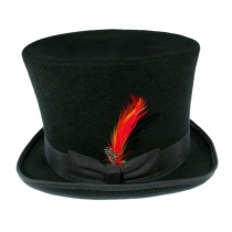 B2B Jaxon Victorian Wool Felt Top Hat (Black) alternate view 2