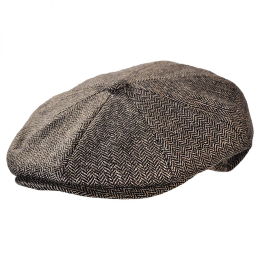 Jaxon Hats - Made in Italy Paolo Herringbone Wool Blend Newsboy Cap ...