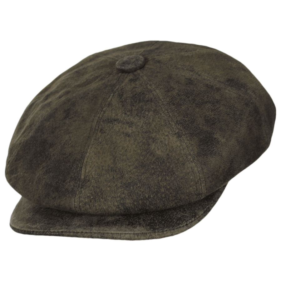 Vintage distressed Orvis leather paper boy hat