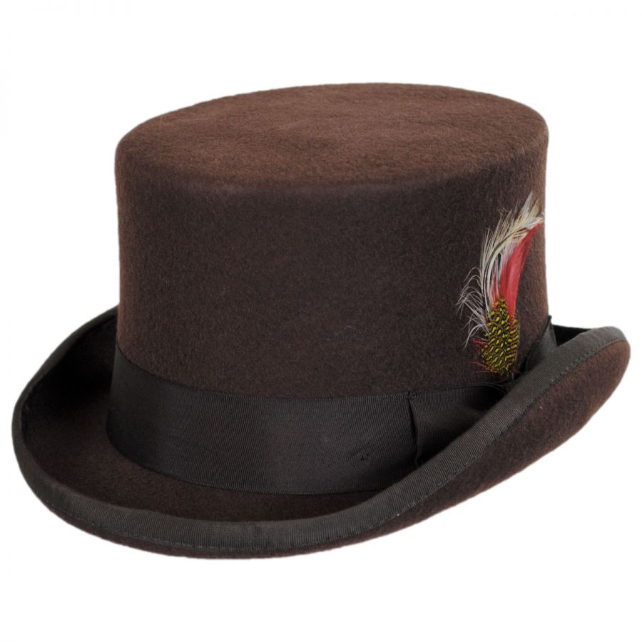 Jaxon Hats Mid Crown Wool Felt Top Hat Top Hats