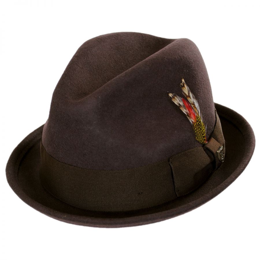 Brixton Hats Gain Wool Felt Fedora Hat Stingy Brim & Trilby