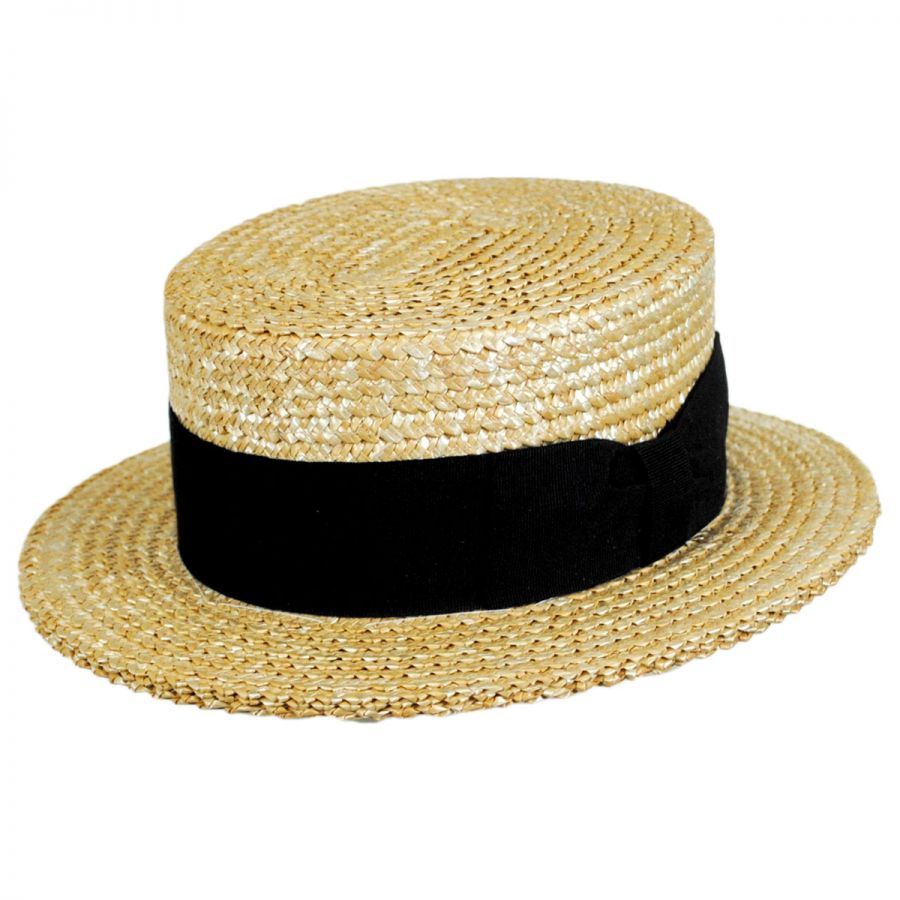 Stetson Sennett Italian Skimmer with Solid Hat Band Straw Hats