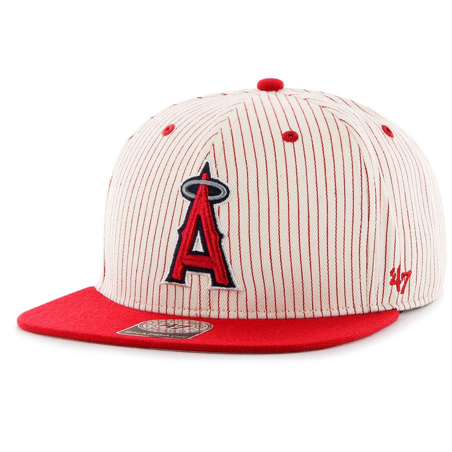 47 Brand Los Angeles Angels of Anaheim MLB Woodside Stripe Snapback ...
