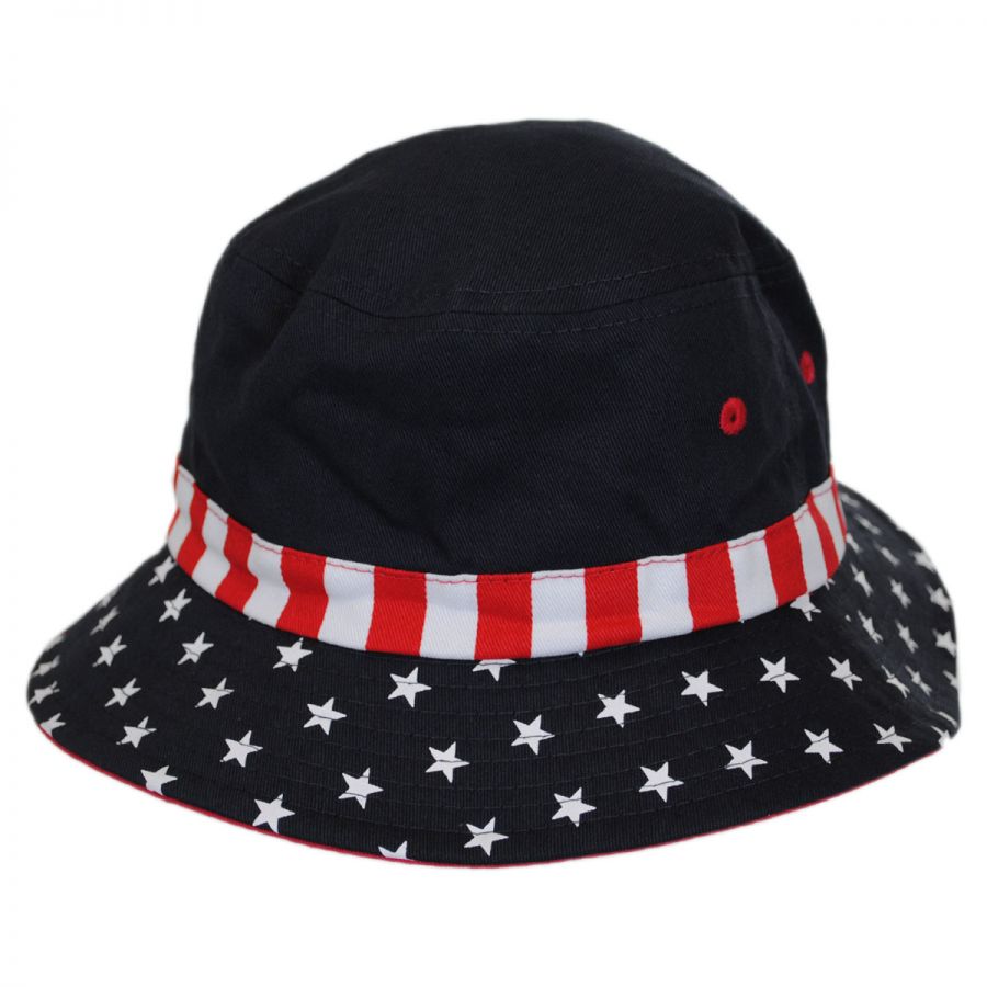 Scala Kids' Stars and Stripes Cotton Bucket Hat View All