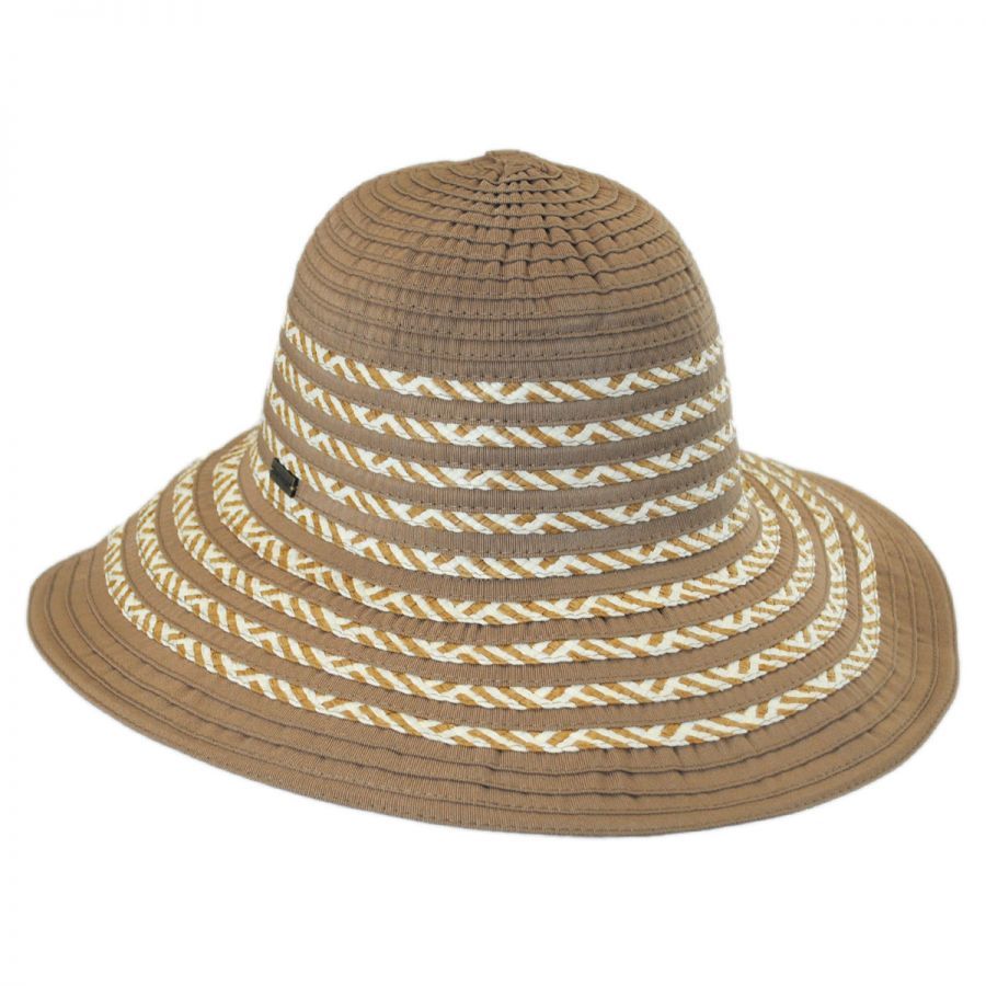 Betmar Corsica Ribbon and Toyo Straw Roller Hat Sun Hats
