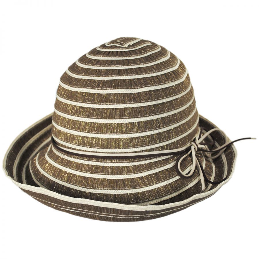 Jeanne Simmons Metallic Ribbon Cloche Hat Cloche & Flapper Hats