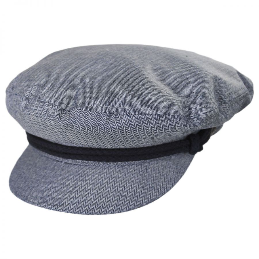 Brixton Hats Micro Herringbone Cotton Fiddler Cap Greek Fisherman Caps