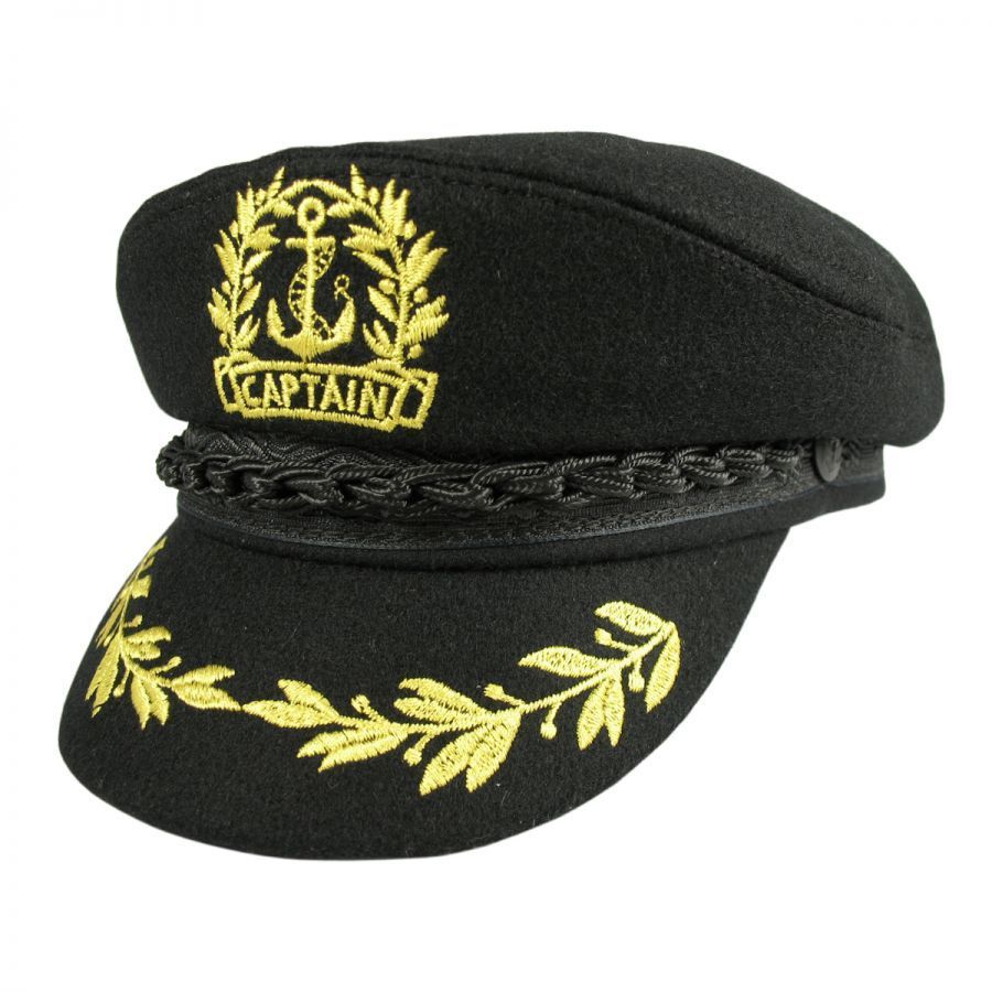 Men's Aegean Captain's Wool Cap: Size: 7 1/2 Black