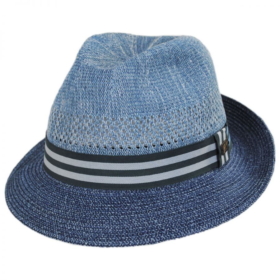 Bailey of Hollywood Mens Berle Fedora Trilby Hat with Striped Band Fedora