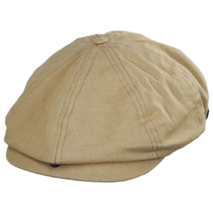 Brixton Hats Brood Solid Linen and Cotton Newsboy Cap Newsboy Caps
