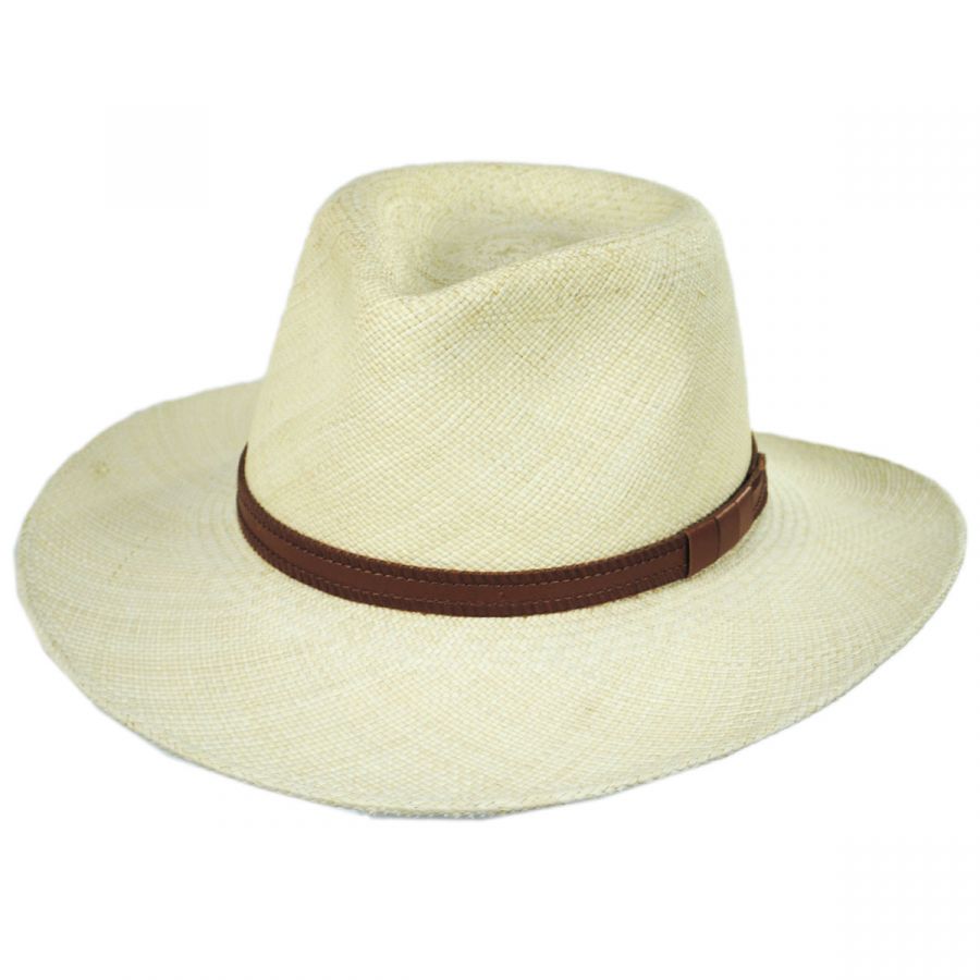 Summer Panama Wide Large Brim Fedora Straw Hat Cuba Ecuador Style Outback Men 