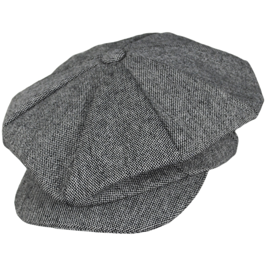 Jaxon Hats Marl Tweed Wool Blend Big Apple Cap Flat Caps