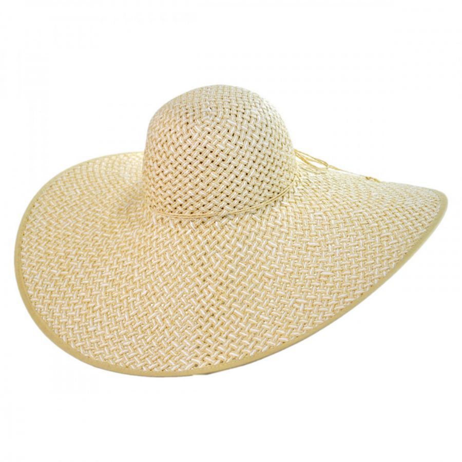 Jeanne Simmons Tiffany Toyo Straw Wide Brim Swinger Sun Hat - Two Tone ...