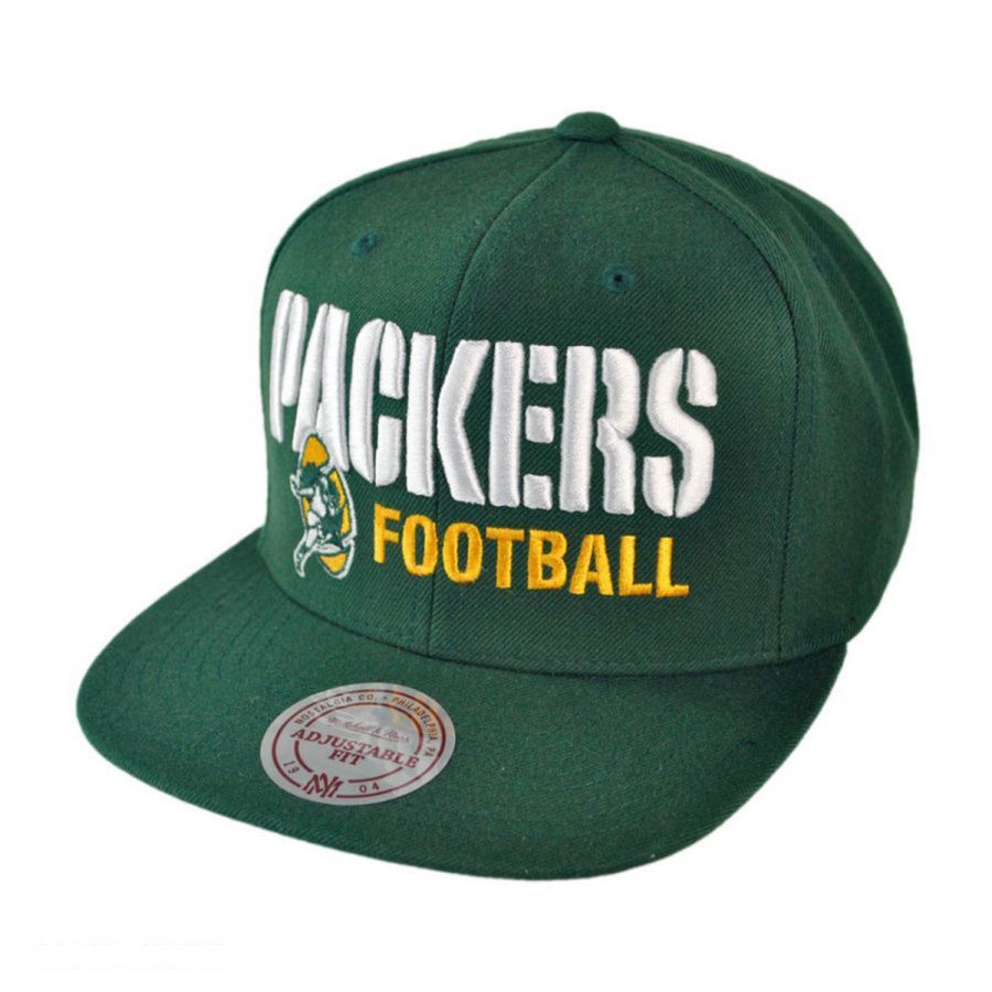 Mitchell & Ness Green Bay Packers NFL Blocker Snapback Baseball Cap NFL ...