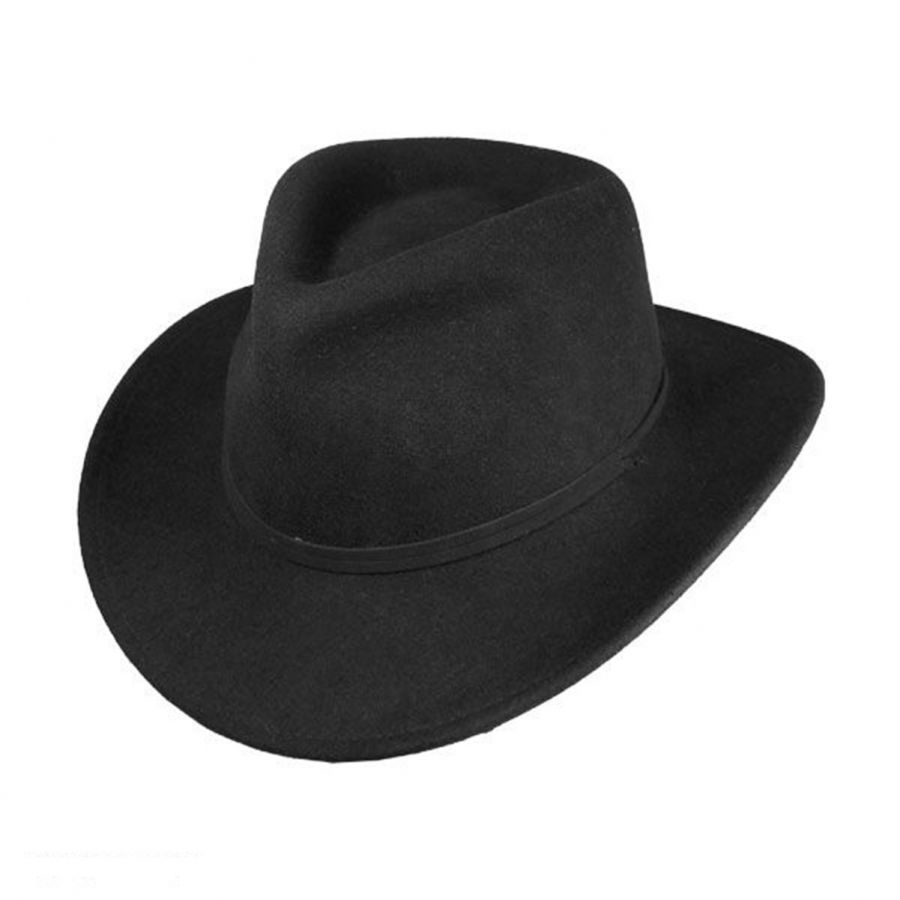 Black Scala Hats Crushable Outback Hat
