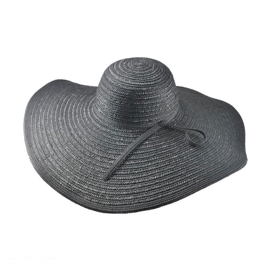 Something Special Striped Wide Brim Floppy Straw Hat Straw Hats