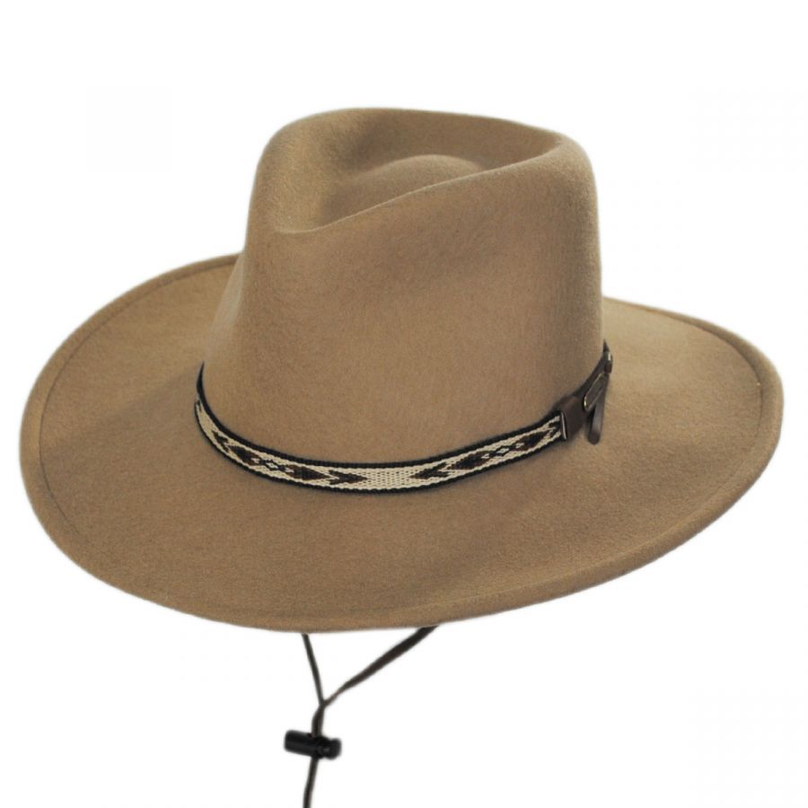 Stetson Ashley Sand Shade US Made Wool Crushable/Packable Wool Hat Chin cord 