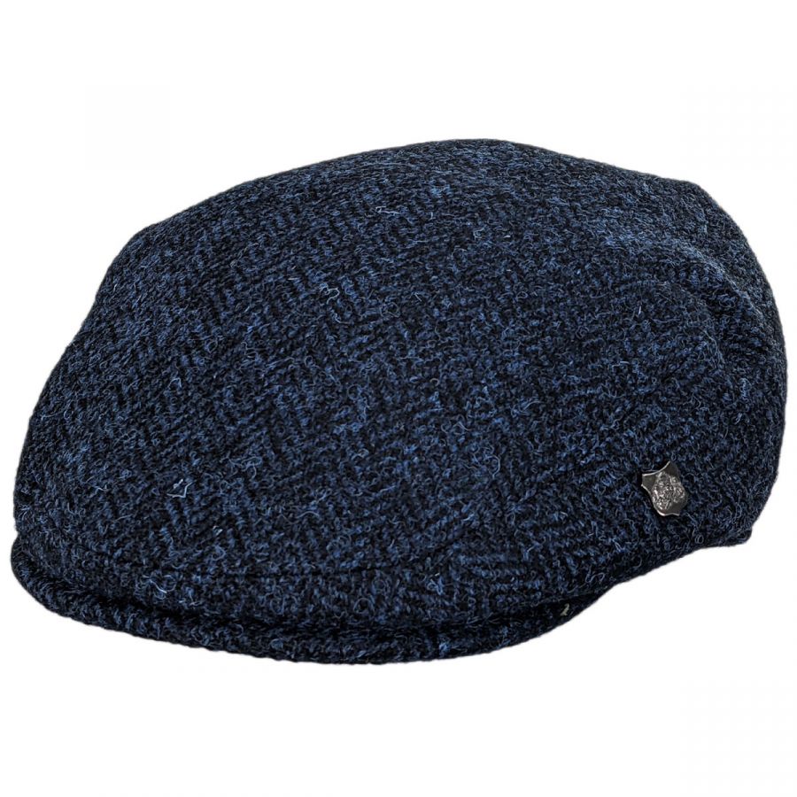 Failsworth Harris Tweed Herringbone Wool Ivy Cap - Blue Ivy Caps