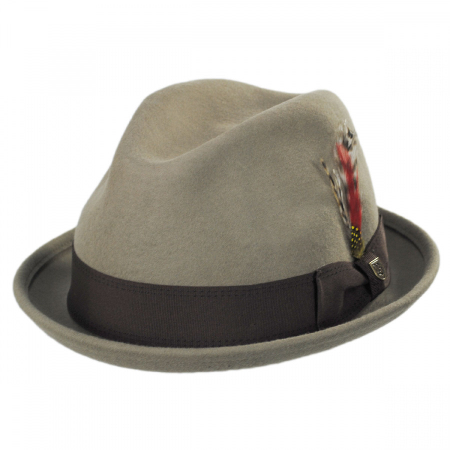 Brixton Hats Gain Wool Felt Fedora Hat Stingy Brim & Trilby