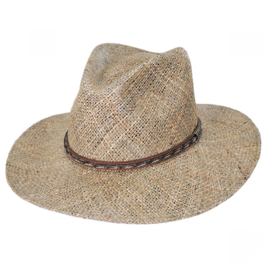 Stetson Dunraven Seagrass Straw Fedora Hat: Size: S Wheat