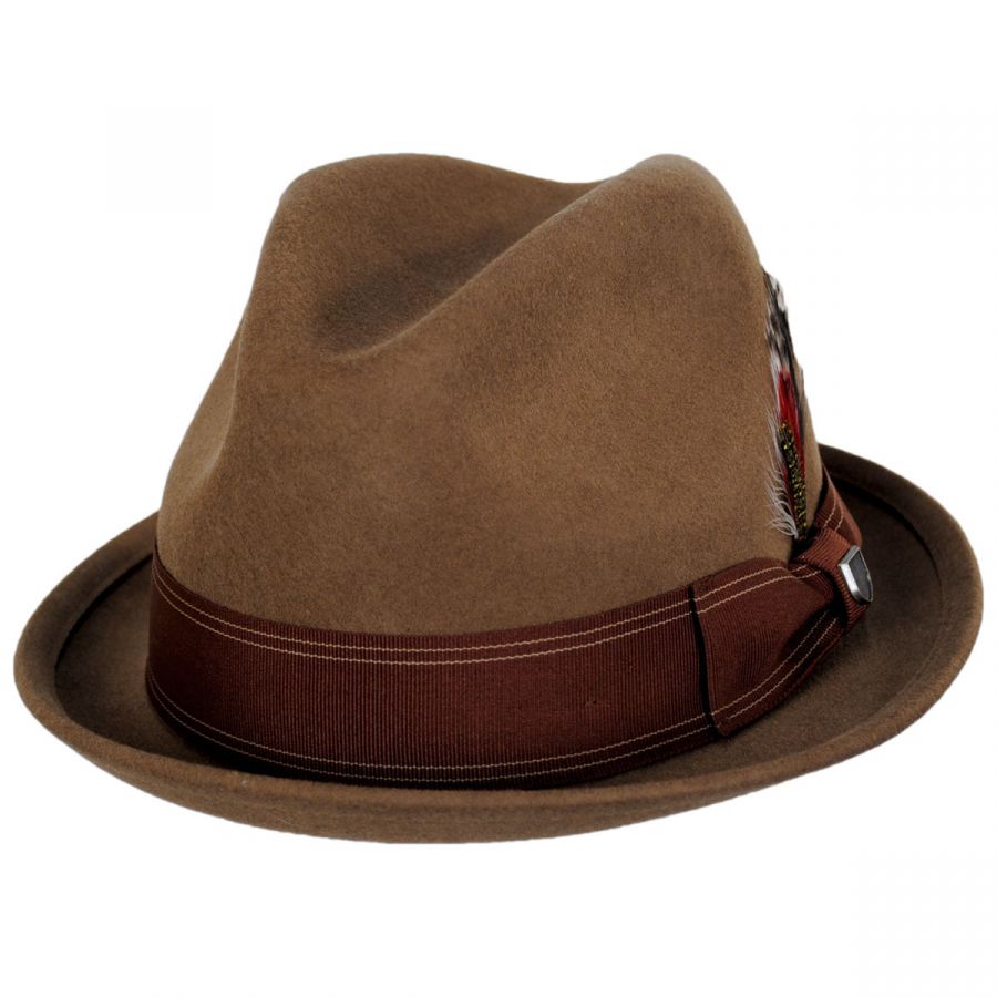 Brixton Hats Gain Copper Wool Felt Fedora Hat Stingy Brim & Trilby