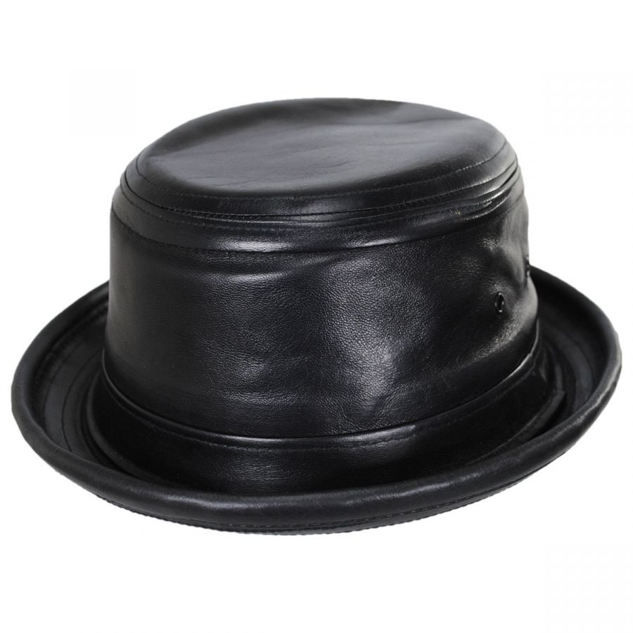 New York Hat Company Lambskin Leather Bucket Hat: Size: XL Black