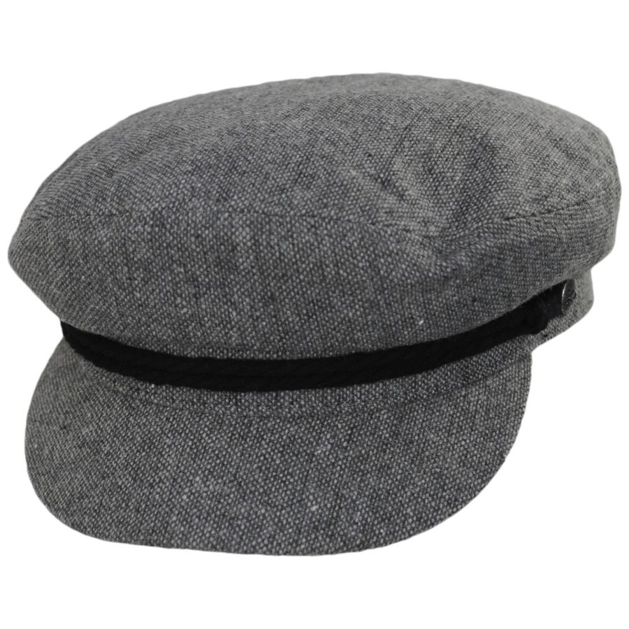 Brixton Hats Tweed Fiddler's Cap - Gray/Charcoal Greek Fisherman Caps