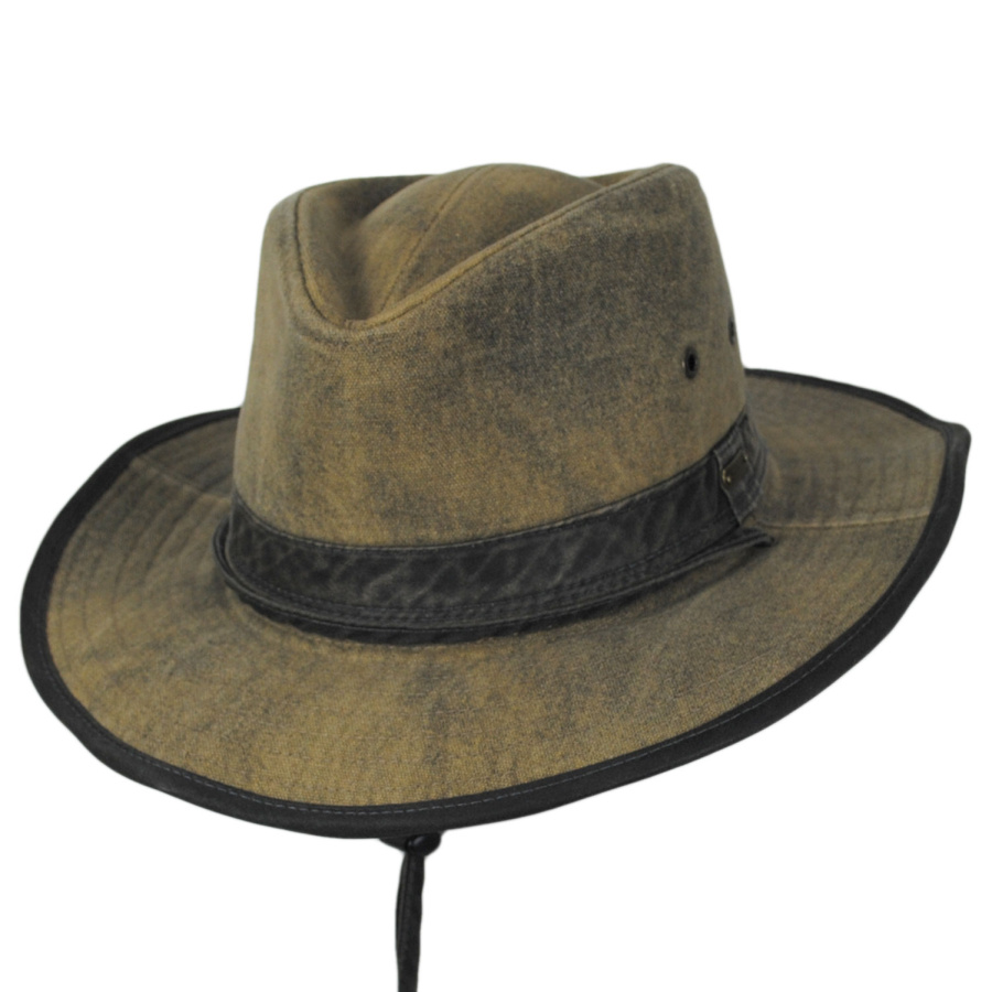 Mens Canvas Hat  Outdoor Weathered Outback Hat for Men
