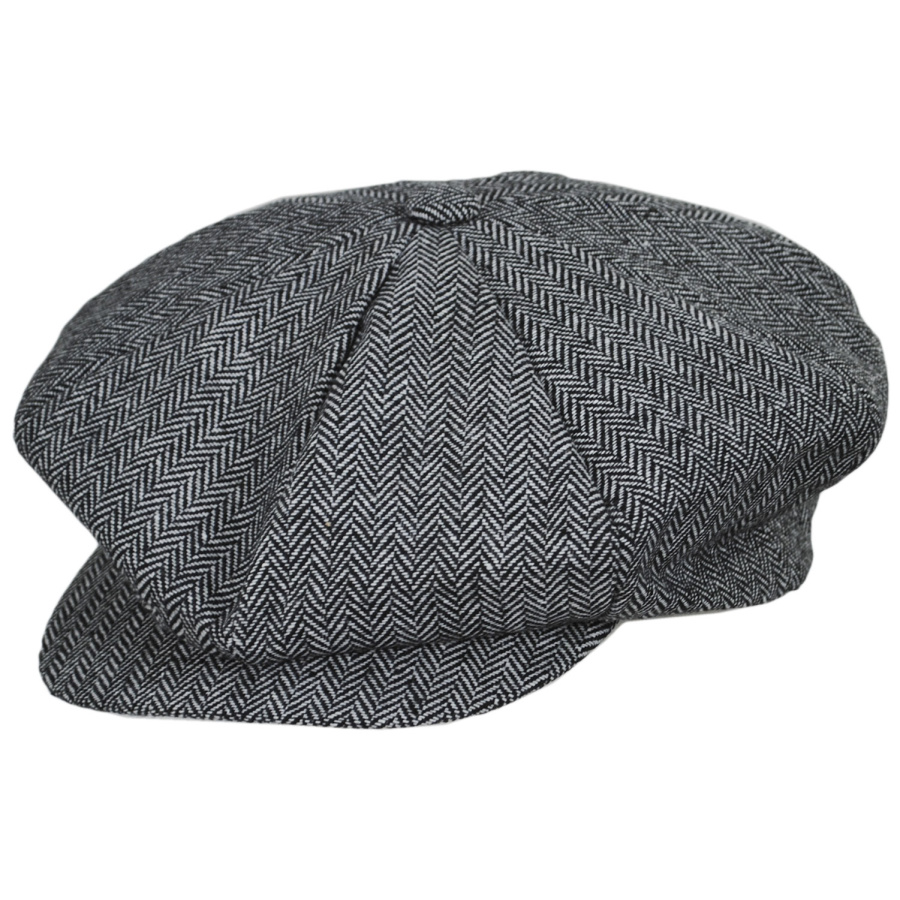 Jaxon Hats Herringbone Wool Blend Big Apple Cap Flat Caps (View All)
